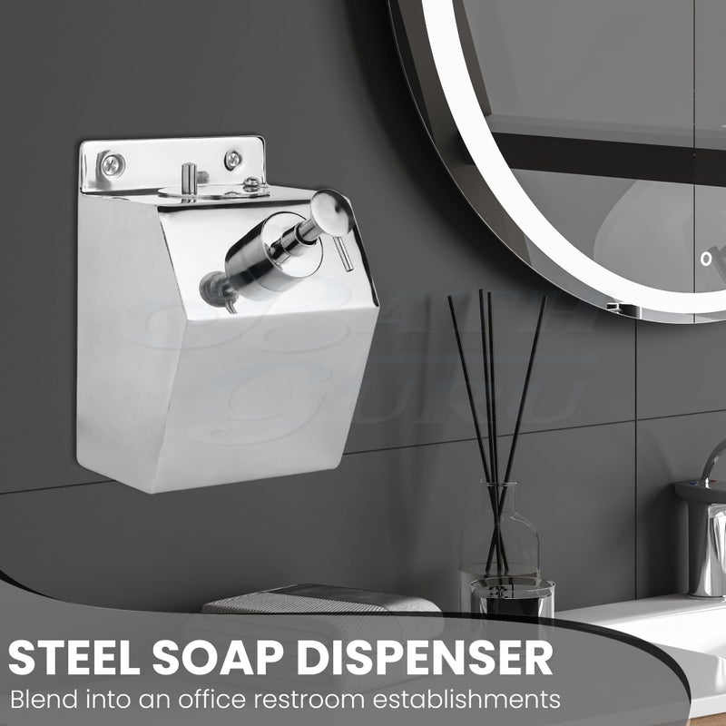 BATH GURU Stainless Steel Liquid Soap/Shampoo Dispenser for Bathroom & Kitchen - 500 ML (Heavy Duty, Brass Pump) - Image 5