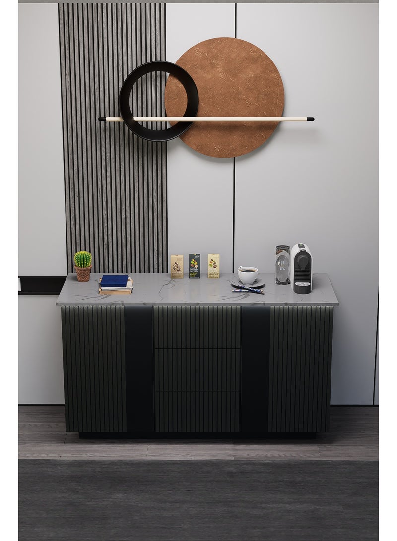 كوفي وورلد ركن قهوة باللون أسود، صناعة وطنية عصرية بإضاءة جذابة. - Image 3