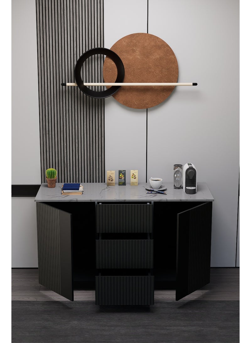 كوفي وورلد ركن قهوة باللون أسود، صناعة وطنية عصرية بإضاءة جذابة. - Image 4