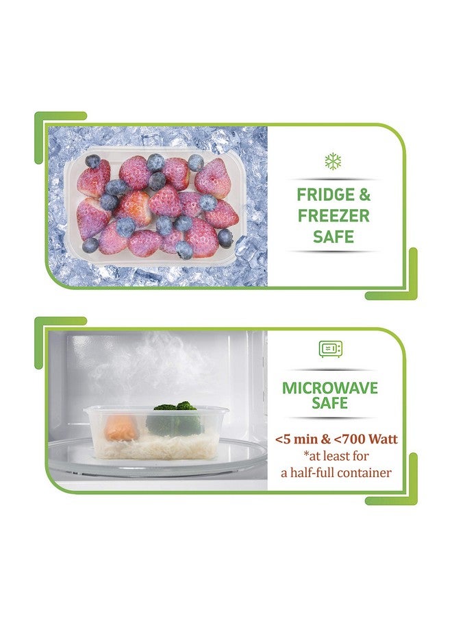 بريب ناتشورالز PrepNaturals عبوة من 50 وعاءً لتحضير الوجبات - عبوة من 50 وعاءً سعة 25 أونصة، خالية من مادة BPA بنسبة 100%، مصنوعة من البلاستيك لتخزين الطعام مع أغطية - حاويات بلاستيكية قابلة لإعادة الاستخدام مع أغطية - حاويات غداء آمنة للاستخدام في غسالة الأطباق - Image 4