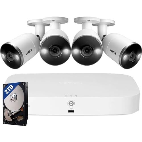 Lorex Fusion 4K Security Camera System w/ 2TB NVR - 8 Channel PoE Wired Home Security System w/ 4 Metal Cameras - Motion Detection, Two-Way Audio, Color Night Vision, Weatherproof Surveillance - Image 1