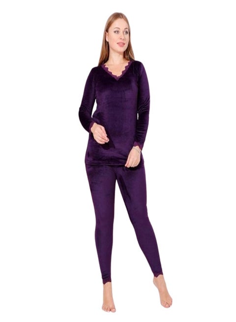 دفاية بنطلون حريمي شتوي - لون موف