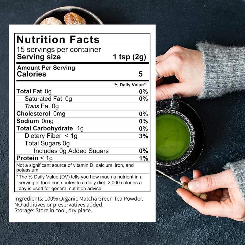 Chaism Pure Organic Matcha Powder - Premium Ceremonial Grade, Single Origin from Wuyi, 1.06oz - Image 2