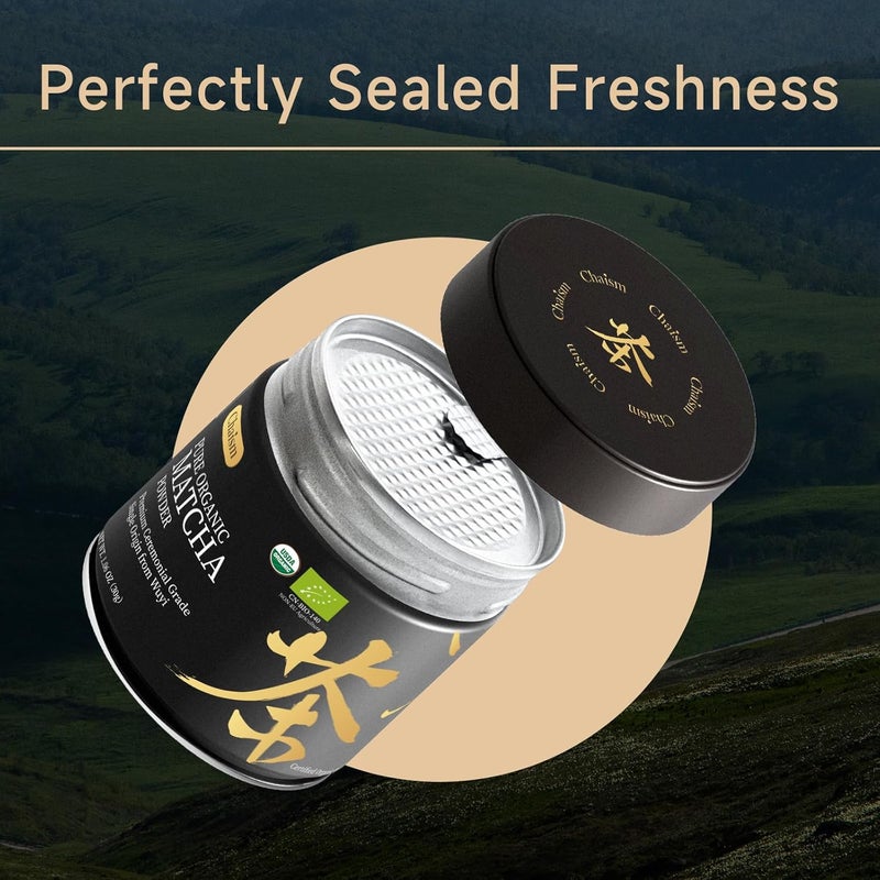 Chaism Pure Organic Matcha Powder - Premium Ceremonial Grade, Single Origin from Wuyi, 1.06oz - Image 4