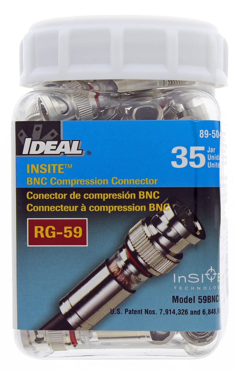 Ideal Industries IDEAL Electrical 89-5047 BNC Compression Connectors, Coax Compression Connector for RG-59 Cable, 35 Connectors, Jar - Image 5