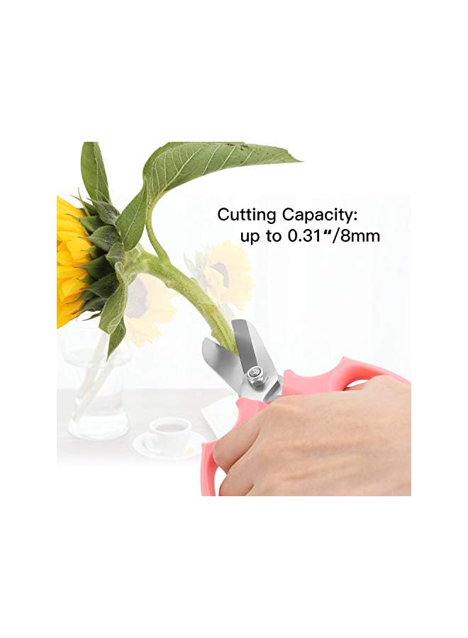 promass Floral Shears, Premium Steel Garden Pruning Shears Floral Fruits Leaf Scissors Hand Pruner Snip Trimming Tool for Gardening Flower Arrangement, Pink - Image 2