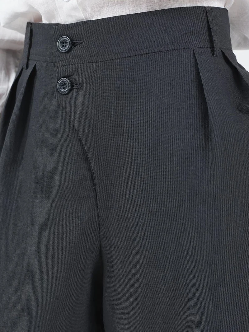 جيستو GIESTO High Waist Straight Leg Tailored Trousers