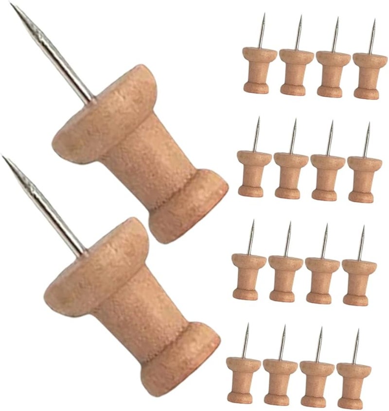 Wooden Push Pins 150 Pcs Decorative Thumb Tacks for Cork Board Bulletin Map Photo Display Office Home - Image 1