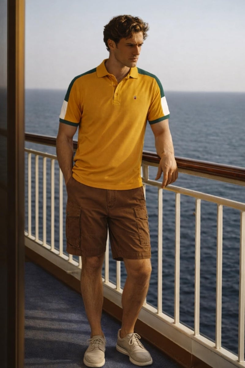 Louis Philippe Men's Cotton Solid Slim Fit T-Shirt (LRKPNSLFL27759_Yellow, Small - Image 3