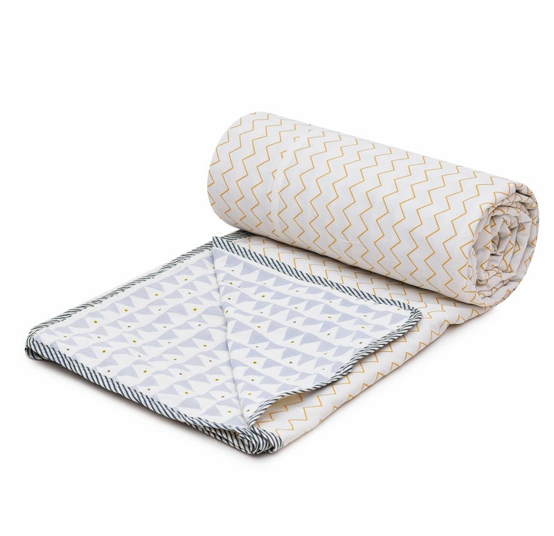 RRC Cotton Reversible Dohar Single Bed, Soft Lightweight Bed Blanket, AC Dohar Blanket for Summers/Winter 57X87(Inches) Flannel Dohar Throws for Bed - Image 5