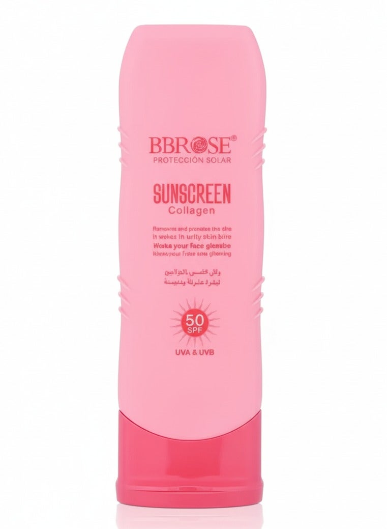 BBROSE Sunscreen Collagen SPF 50 – UV Protection Water-Resistant Non-Sticky Formula 125 ml - Image 1
