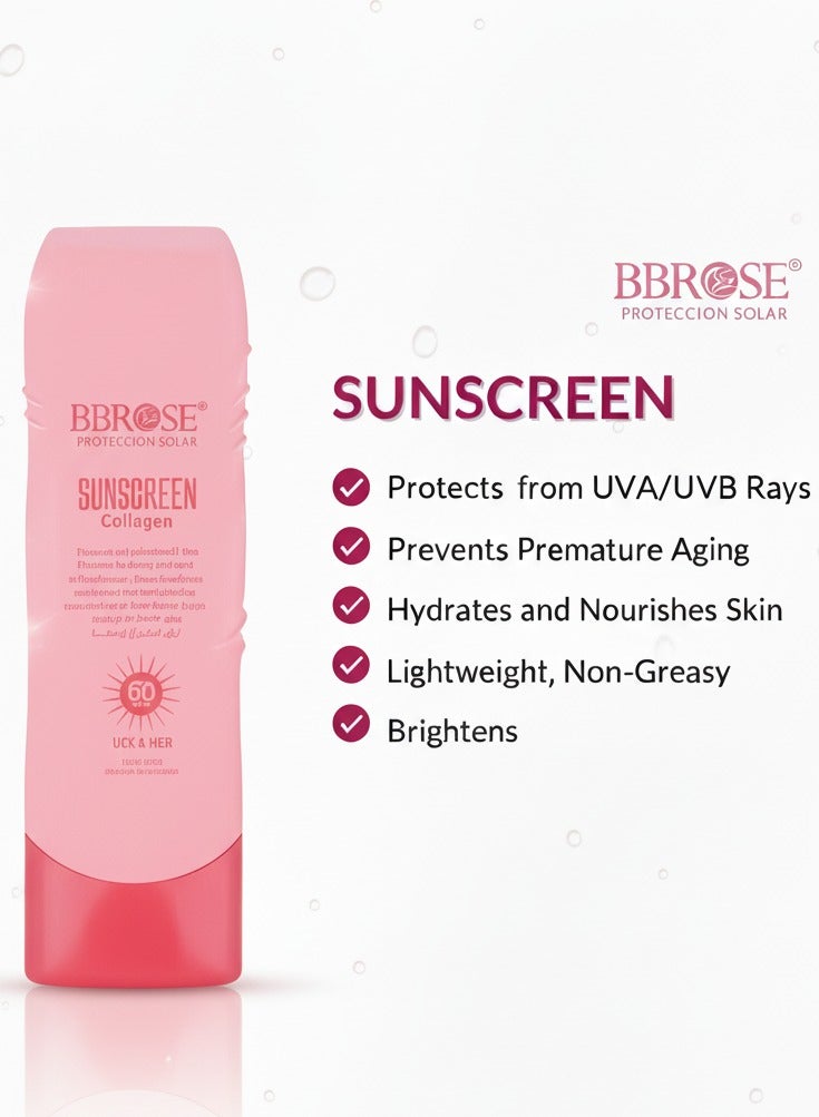 BBROSE Sunscreen Collagen SPF 50 – UV Protection Water-Resistant Non-Sticky Formula 125 ml - Image 2
