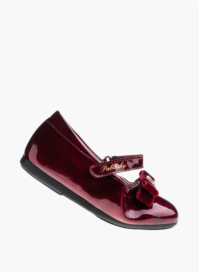 Pablosky - Girl's Logo Detail Mary Jane Shoes With Hook And Loop Closure - Image 1
