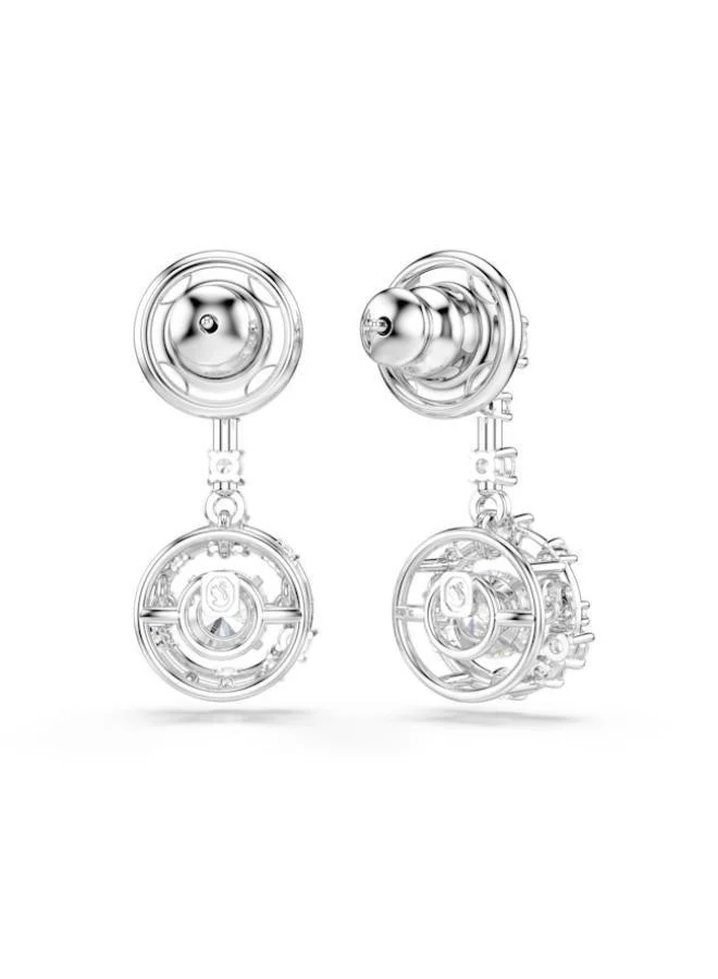 Swarovski  Constella White Crystal Bar Rhodium Plated Pierced Earrings for Women | Best Price UAE