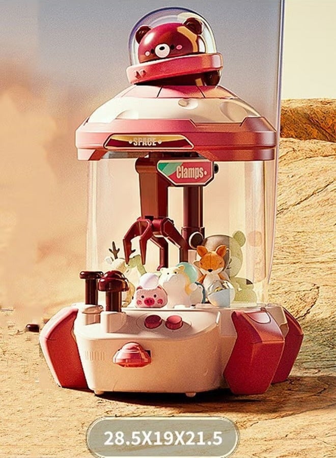 رولستيمي لطيف الدب أضواء و المؤثرات الصوتية الاطفال اصطياد دمية آلة مسرح دمية آلة الأطفال ألعاب تعليمية ، الوردي - Image 2