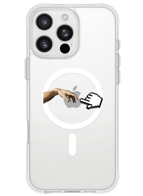 iPhone 16 Pro Magsafe Magnetic Case for iPhone Compatible with Wireless Charging, Shockproof Phone Bumper Cover - Hand mouse pointer