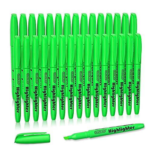 Shuttle Art Highlighters, 30 Pack Green Highlighters Bright Colors, Chisel Tip Dry-Quickly Non-Toxic Highlighter Markers for Adults Kids Highlighting in Home School Office - Image 1