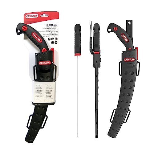 Oregon (600136) Curved Premium Japanese High-Carbon Steel Hand Saw, Rust Proof Forestry/Pruning/Cutting Tool, Curved Blade with Scabbard Safety Sheath,Red,13" - Image 5