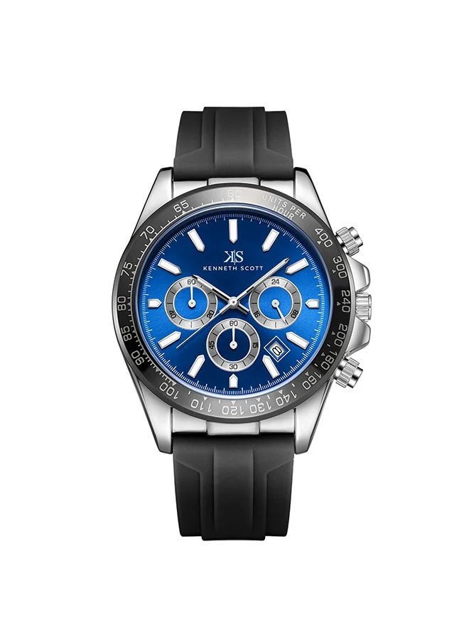 KENNETH SCOTT Silicone Chrono & Multi Function Watch K23149-SSBN - 45 mm