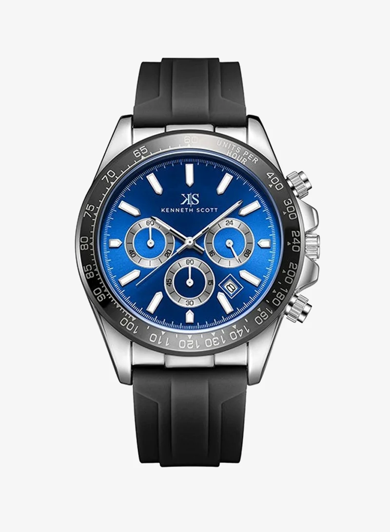 KENNETH SCOTT Silicone Chrono & Multi Function Watch K23149-SSBN - 45 mm