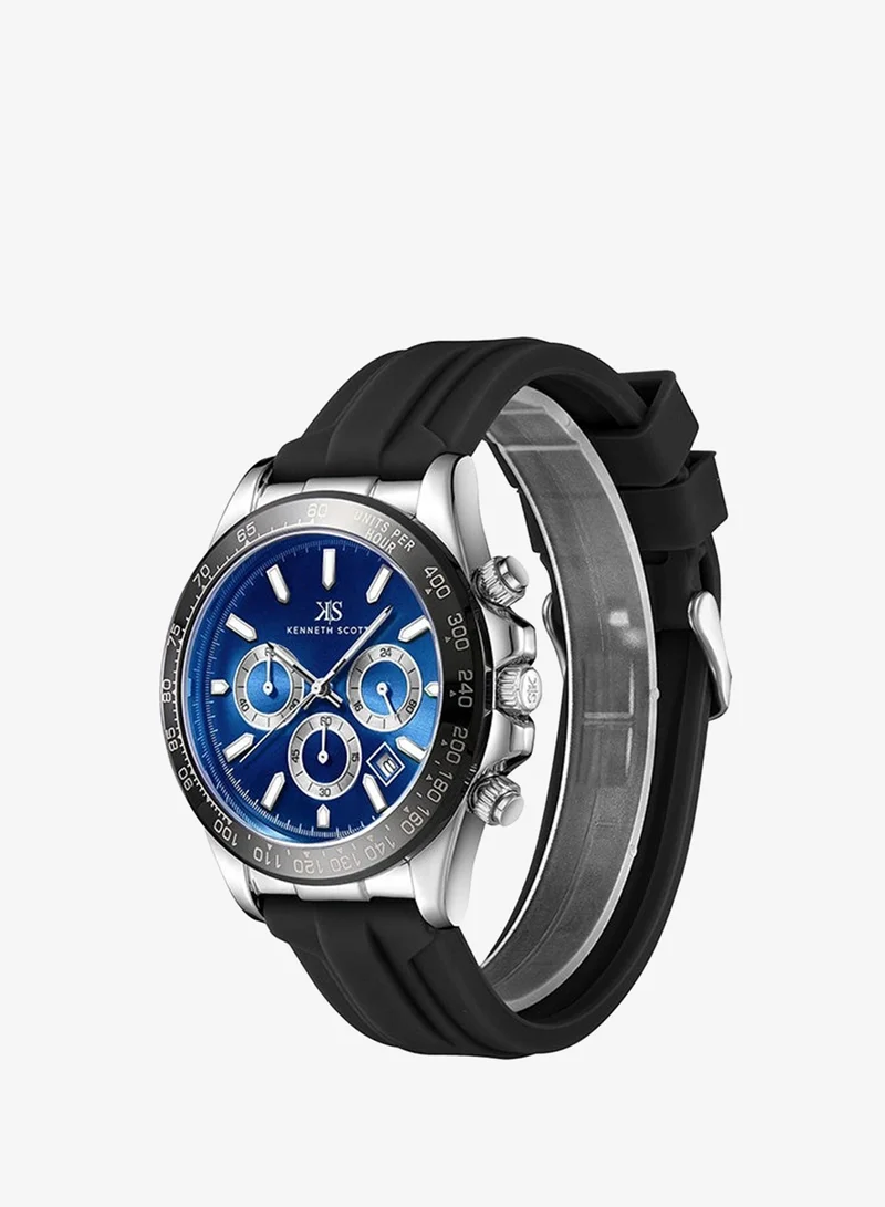 KENNETH SCOTT Silicone Chrono & Multi Function Watch K23149-SSBN - 45 mm