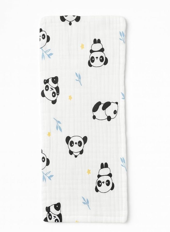 Nestlooms 100% Organic Cotton Muslin Baby Burp Cloths (21 X 10 inches), Ultra-Soft, Extra Absorbent & Hankies & Napkins, Large Size Burping Cloth for Newborns & Infants Boys & Girls (Peek-a-Panda) - Image 1