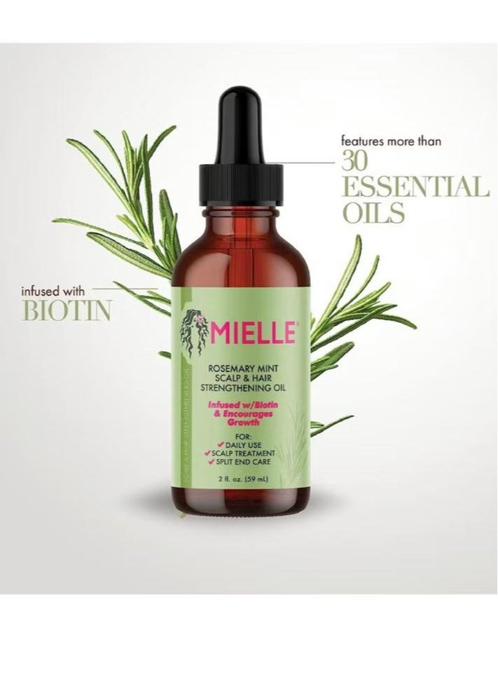 MIELLE Rosemary Mint Scalp And Hair Strengthening Oil 59ml - Image 2