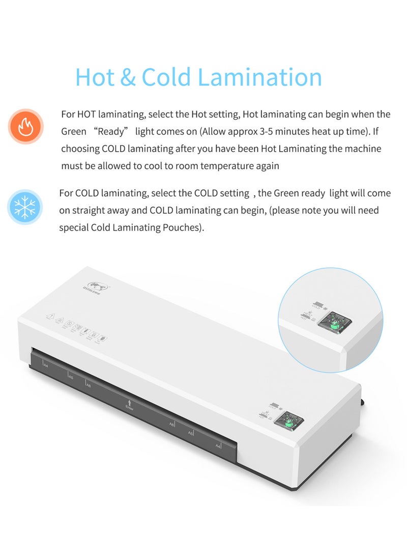 OSMILE - OSMILE Desktop Laminator Machine Set A4 Size Hot and Cold Lamination 2 Roller System 9 inches Max WidthSL266 - Image 1