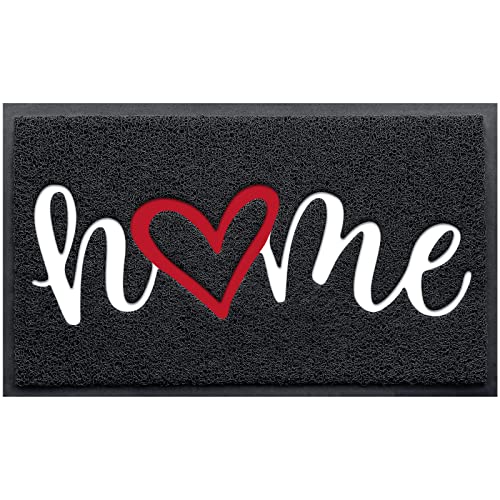 StepLively Door Mat Home Welcome Mats Outdoor and Indoor HeavyDuty LowProfile NonSlip Front Welcome Mat for Home Entrance Outside Entry Yard Floor Patio 30x175 Black