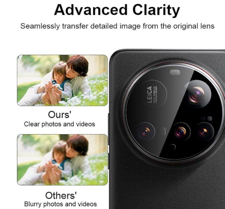 WonRia ® Pack 1- Back Camera Lens Protector for Xiaomi Mi 15 Ultra 5G Camera Lens Protector Guard [3D Premium] - Black - Image 3