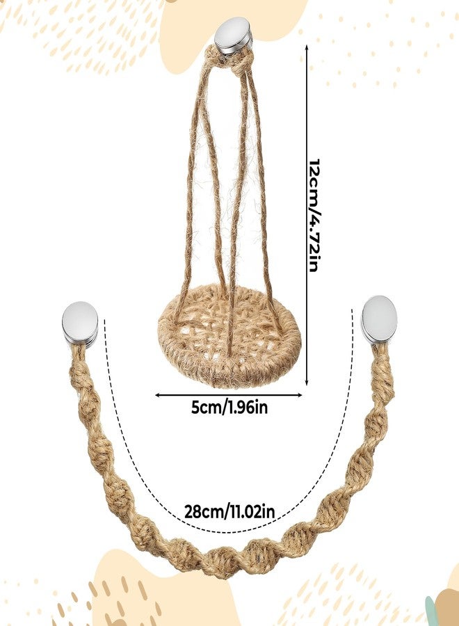 Psiriol Jumping Spider Rope Bridge Swings, Jumping-Spiders Swing Rest and Play Platform, Magnetic Mounting Jumping Spiders Climbing Rope, Spider Decor Accessories for Tiny Animal Enclosure Decorations (Brown) - Image 2