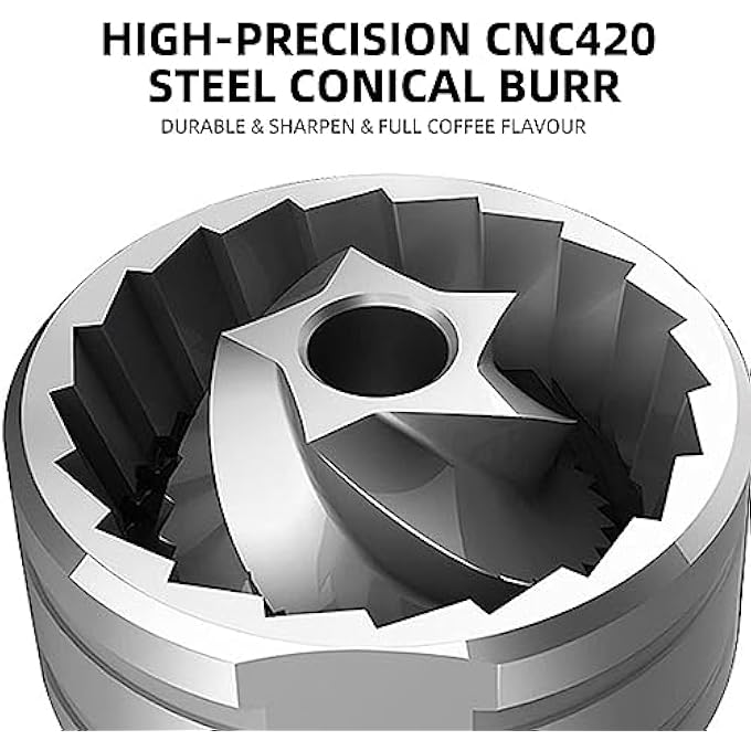 KASTWAVE Portable Manual Coffee Grinder With Conical Burr For Precise And Uniform Grinding Ideal For Home Office Travel And Camping - Image 4