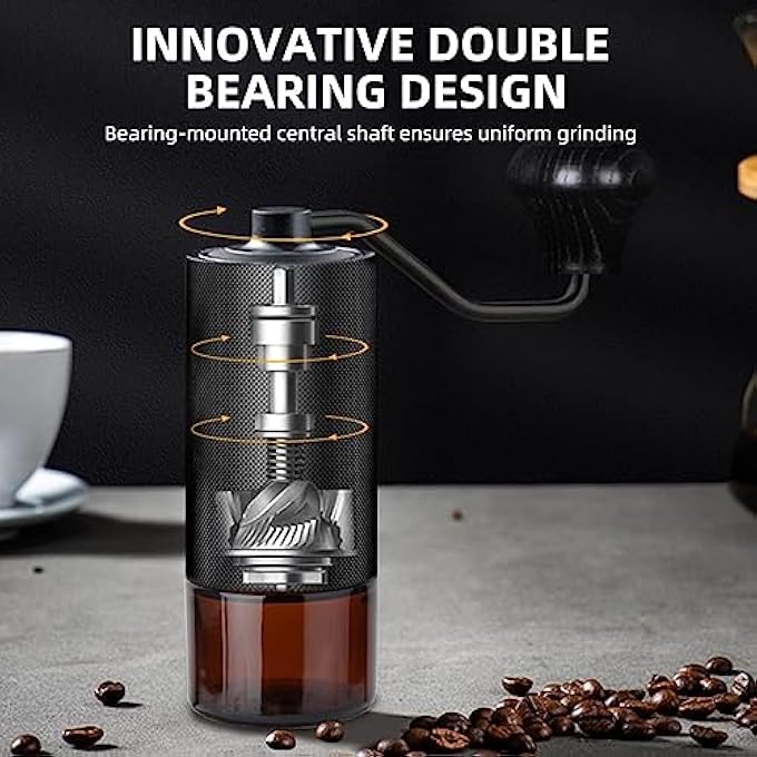 KASTWAVE Portable Manual Coffee Grinder With Conical Burr For Precise And Uniform Grinding Ideal For Home Office Travel And Camping - Image 2