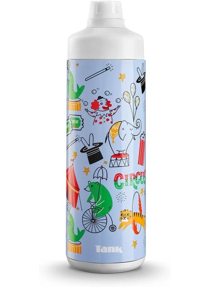 Tank Insulated Plastic Water Bottle Mini 650mL, Circus, BPA Free