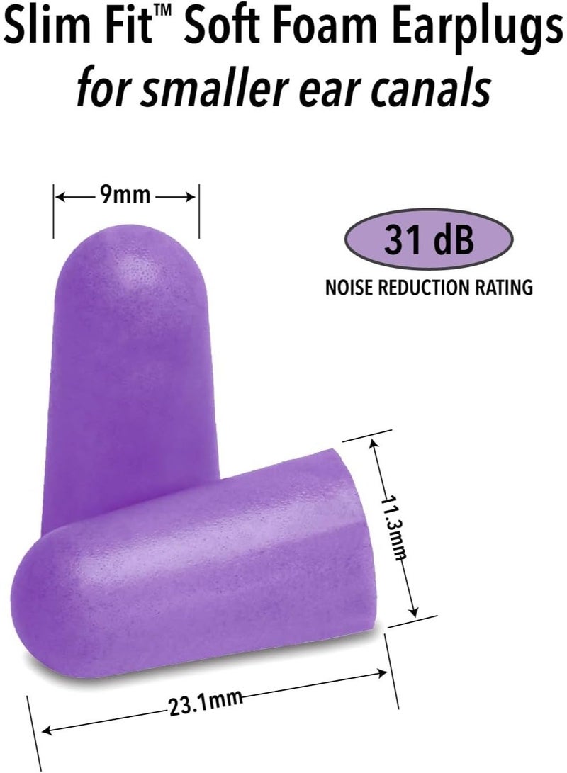 Mack's Ultra Soft Foam Earplugs, 50 Pair - 33dB Highest NRR, Comfortable Ear Plugs for Sleeping, Snoring, Travel, Concerts, Studying, Loud Noise, Work - purple - Image 2