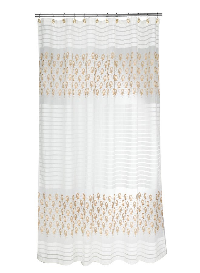 Popular Bath Shower Curtain, Seraphina Collection, 70" x 72", Ivory - Image 2