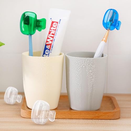 TASMAX Toothbrush Cover case Protector Cap Brush Pod Case Tooth Brush Protective Portable Plastic Clip for Household Travel Accessories Bathroom School Toothbrush Cover case [Multicolor ] Pack 6 - Image 5