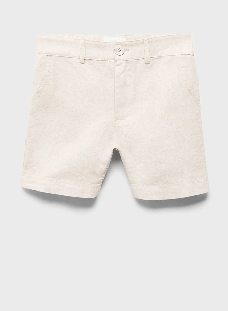 MANGO Kids Linen-Blend Bermuda Shorts