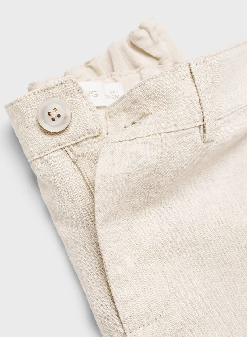 MANGO Kids Linen-Blend Bermuda Shorts