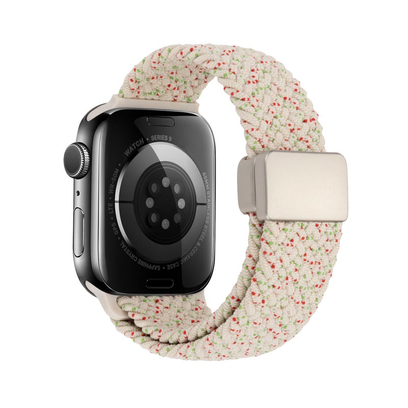 إيروريكس لساعة Apple Watch 42 مم / 41 مم / 40 مم / 38 مم حزام ساعة مغناطيسي منسوج (لون Starlight) - Image 3