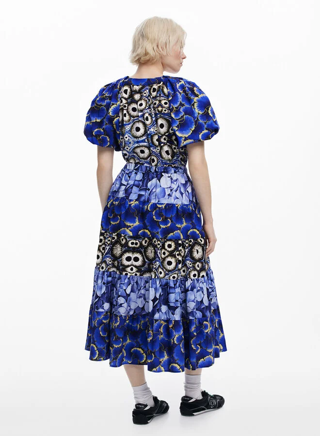 DESIGUAL Floral Print Midi Dress