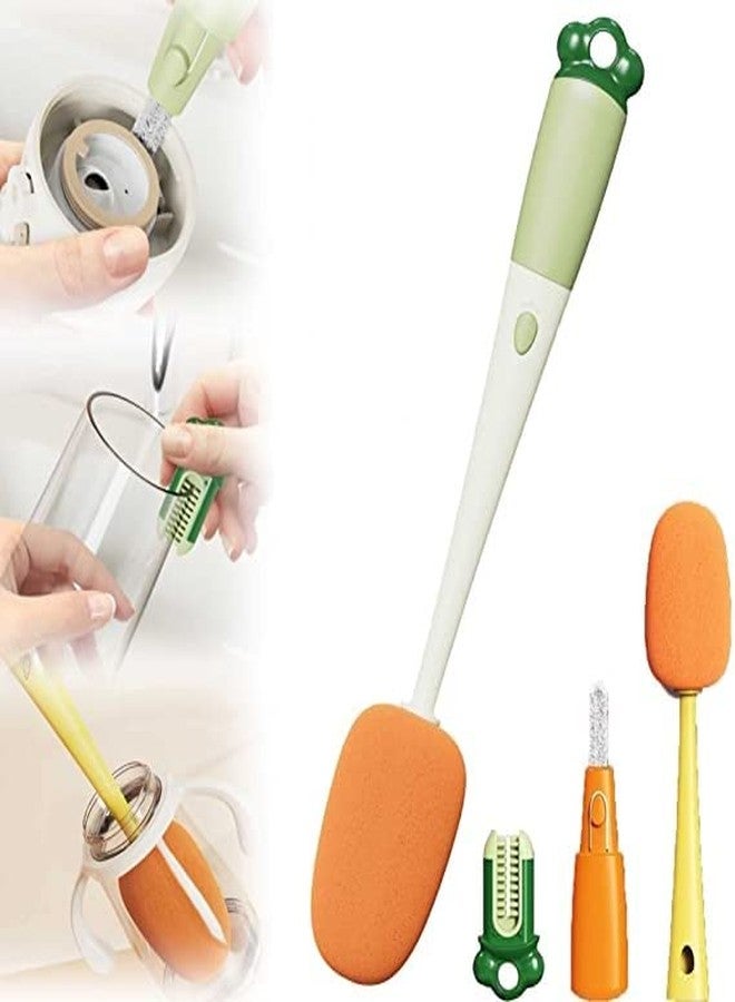 Whixant 3 in 1 Multifunctional Kitchen Cup Cleaning Brush, Soft Sponge Cleaning Brush Multipurpose Bottle Cleaner Cup Cover Lid Groove Cleaner Home Kitchen Washing Tool - 1 Pc - Image 1