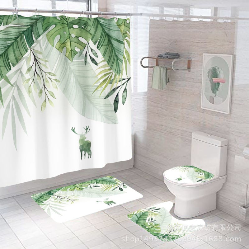 Waterproof Shower Curtain 180x200cm White - Mildew Resistant Digital Print Floral Curtain for Home Bathroom Shower Bathtub Partition - Image 3