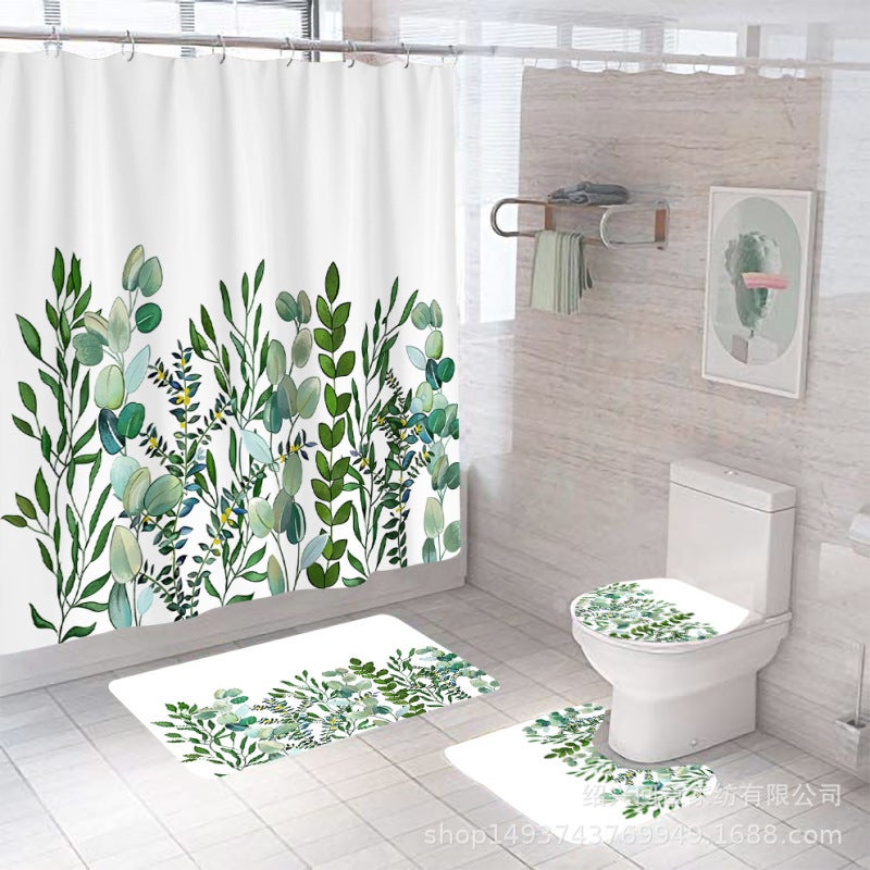 Waterproof Shower Curtain 180x200cm White - Mildew Resistant Digital Print Floral Curtain for Home Bathroom Shower Bathtub Partition - Image 4