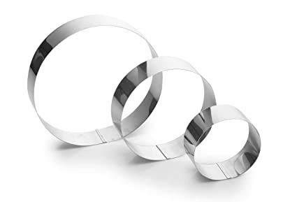 TAJ Taj Round Steel Cake Ring 5 6 7 inch Pizza Base Cutter Cake Cut Outs Set of 3 - Image 3