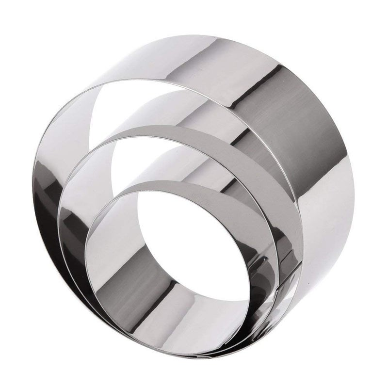 TAJ Taj Round Steel Cake Ring 5 6 7 inch Pizza Base Cutter Cake Cut Outs Set of 3 - Image 1