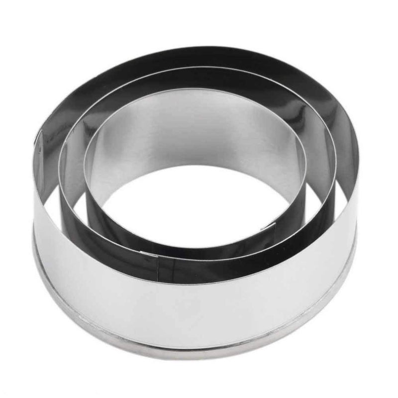 TAJ Taj Round Steel Cake Ring 5 6 7 inch Pizza Base Cutter Cake Cut Outs Set of 3 - Image 4