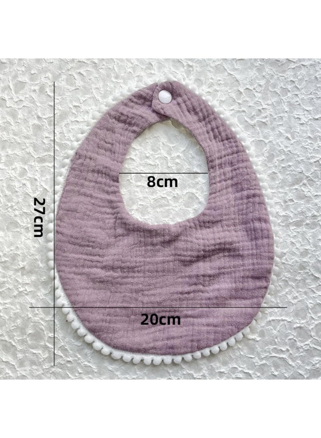 Muslin Baby Bandana Drool Bibs with Pom Pom Trim, 8 Pack, Unisex, 0-36 Months - Image 3