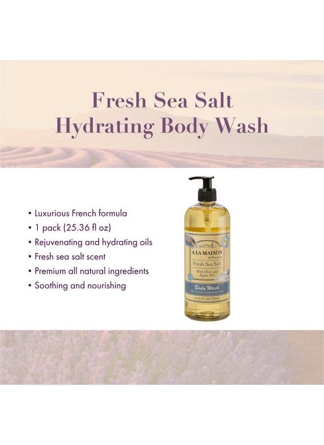 A La Maison - Fresh Sea Salt Hydrating Body Wash Triple French Milled Natural Shower Gel Body Wash For Women And Men (25.36 Oz Bottle) - Image 1