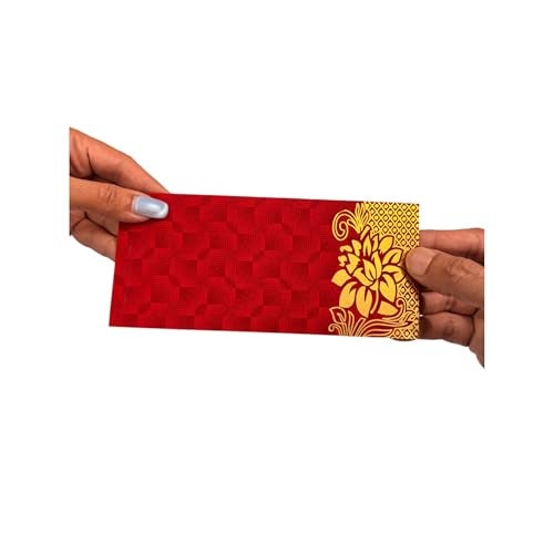 KRIWIN Pack of 80 Shagun Rectangle Shape Sagan Gift Envelopes for Weddings, Birthdays, Baby Shower, Anniversary (Pink, Mustard, Red & Beige) - Image 4